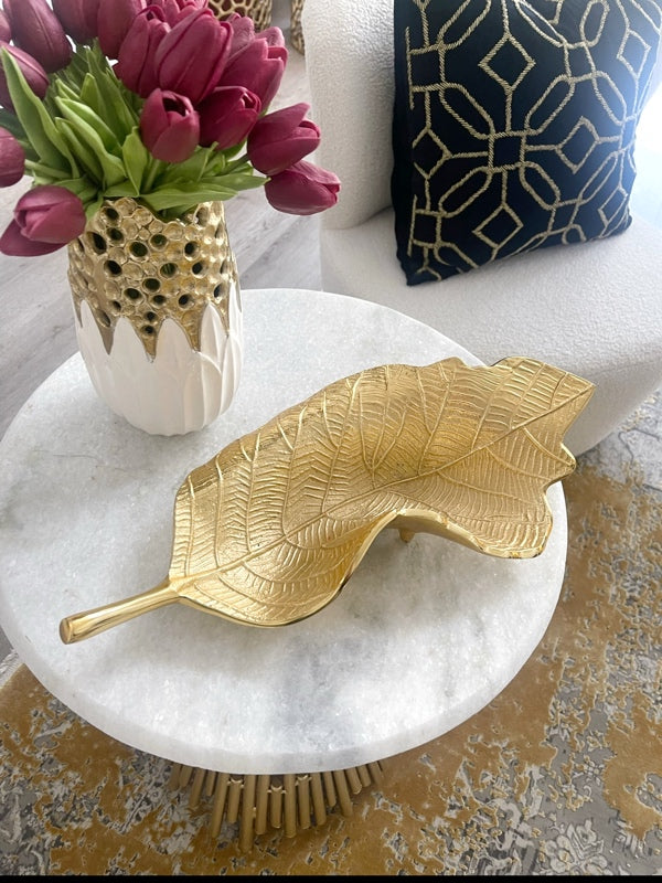 Gold Ombre Folding Leaf Tray